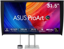 ASUS ProArt Display OLED PA32UCDMR-K - Professional Monitor - 4K UHD - QD-OLED - USB-C 96W Power Delivery - ProArt CaliContrO MCA02 3-in-1 Colorimeter - 240Hz - 0.1ms - 32 Inch — thumbnail 1