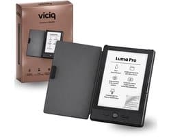 viciq Luma Pro E-reader - 2026 model - Schermverlichting - 64GB opslag- 6 inch touchscreen - E-book reader - Inclusief oplader - Inclusief leren beschermhoes