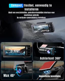 SAVI® Dashcam Voor en Achter - Dashcam - Dashcam Voor Auto - Zwart - 4cm x 11cm x 5cm — thumbnail 2