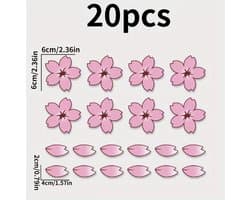 Kersenbloesem Sticker Auto – Japanse Sakura Bloemen Sticker Set (20 Stuks) – Waterdicht – Voor Auto, Fiets, Motorhelm & Laptop – Roze