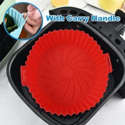 Set van 3 Silicone Bakvormen - Herbruikbare Accessoires voor Heteluchtfriteuse - 16,5 cm Vorm + Penselen — thumbnail 12