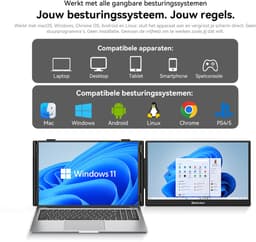 Blackview SCM5 Draagbare Monitor - 14-inch FHD Scherm - Uitbreidingsscherm voor Laptops 13-17,3 inch - Ultradun Ontwerp - 100W PD Snelladen - Plug & Play - Grijs — thumbnail 5