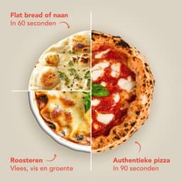 KitchenBrothers Pizza Oven - Houtgestookt - Tafelmodel - Met Beschermhoes - PFAS-vrij - Inklapbaar - Pizzasteen - tot 460°C Pizza maker - Complete Set - Pizzaoven voor Buiten - Zwart/RVS — thumbnail 5