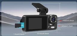 Dashcam Auto 3-Kanaals – Voor-, Binnen- & Achtercamera – Wifi – Incl. 32GB SD – Malya Pro — thumbnail 4