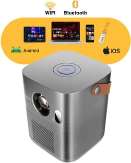 Hoco, Draagbare videoprojector Android HD 720p Bluetooth 5.1 183 inch projectie, Grijs — thumbnail 3