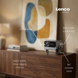 Lenco LPJ-960SI Beamer - Full HD 1080P - Wifi - Netflix - 300 ANSI lumen - LCD Projector — thumbnail 2