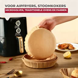 50 Papieren bakvormpjes voor airfryer vierkant 16 cm Fackelmann Diversen — thumbnail 4