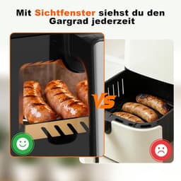 NETTLIFE Dubbele Kamers Heißluftfritteuse 10L (5+5L) - Dual Zone Airfryer met Sichtvenster - SYNC & DUAL Functie - 2200W Touchscreen - 24h Timer & Spülmaschinengeeignet — thumbnail 3