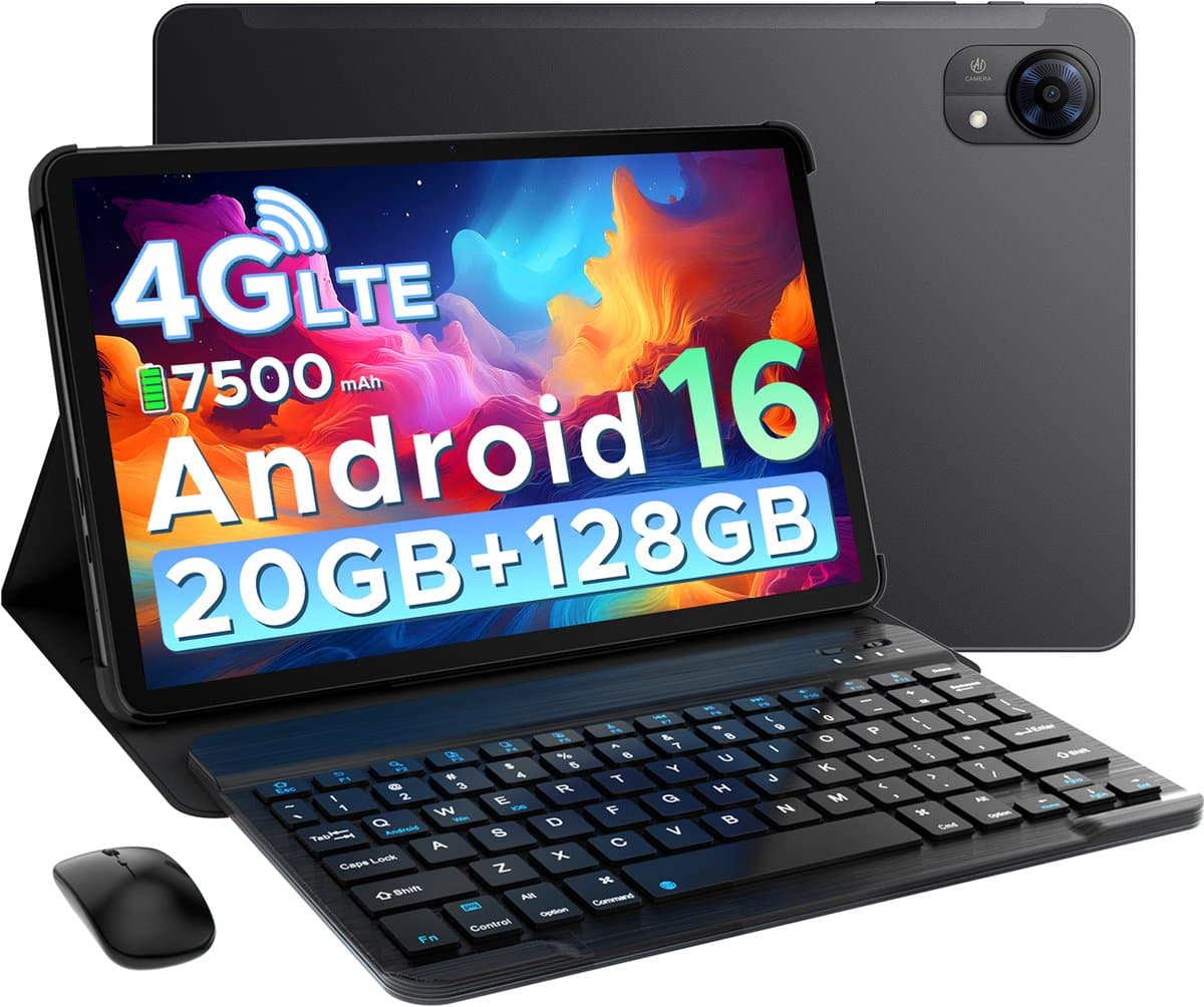 DOOGEE Tab G5 VIP - Tablet - 20GB + 128GB (2TB TF) - 4G LTE - Android 16 - 10 inth 120Hz IPS HD - Unisoc T7200 - 7500mAh - 2 Lautsprecher - Widevine L1 - Face ID - GPS -Met toetsenbord, muis, stylus, koptelefoon — afbeelding 1