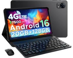 DOOGEE Tab G5 VIP - Tablet - 20GB + 128GB (2TB TF) - 4G LTE - Android 16 - 10 inth 120Hz IPS HD - Unisoc T7200 - 7500mAh - 2 Lautsprecher - Widevine L1 - Face ID - GPS -Met toetsenbord, muis, stylus, koptelefoon
