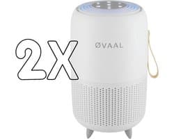 Øvaal Luchtreiniger 2 Stuks - Multi Pack 2 - Air Purifier - met vervangbaar HEPA13 Filter + koolstoffilter - 250 m³/u - Helpt tegen stof, huisstofmijt, hooikoorts en allergie - Slaapstand en Automatische Stand - Luchtkwaliteit Indicator