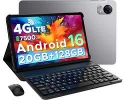 DOOGEE Tab G5 VIP - Tablet - 20GB + 128GB (2TB TF) - 4G LTE - Android 16 - 10 inth 120Hz IPS HD - Unisoc T7200 - 7500mAh - 2 Lautsprecher - Widevine L1 - Face ID - GPS -Met toetsenbord, muis, stylus, koptelefoon