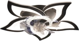 Glitzerlife - Plafond ventilator met verlichting - Dimbare LED Ventilatorlamp - Afstandsbediening 6 Snelheden Timer Nachtmodus - Stille plafondventilator - Ø62cm - Zwart — thumbnail 1