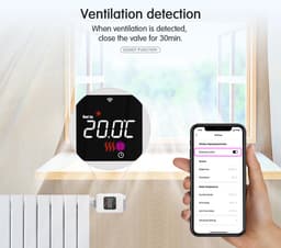 Rolu Thermostaatknop – Slimme Radiatorknop – Set Van 3 Stuks – Tuya Smart Home App – Wifi – Energiezuinig – Draadloos — thumbnail 4