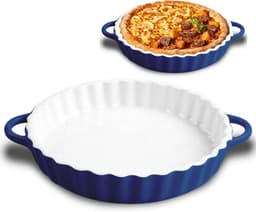 Ynkkvre - Ronde Ovenschaal - Keramiek - Voor Taart En Quiche - 1 Stuk - Geschikt Voor Oven En Airfryer Lichtblauw — thumbnail 1