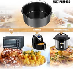Bakpan Voor Drukpan Airfryer En Oven - Bakblik Airfryer Accessoire - Geschikt Voor 3 QT Tot 5 QT Drukpannen En 3 QT 5.3 QT Airfryers - Geschikt voor InstantPot COSORI Ninja Foodi Gowise Philips NuWave Power Farberware En Meer — thumbnail 4