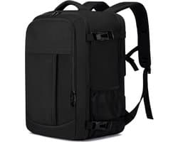 Handbagage van 45 x 36 x 20 cm (easyJet), 30 liter, rugzak voor in het vliegtuig, handbagage reistas, reistas met vak voor een laptop van 18 inch, zwart