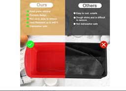 bakvormen, rechthoekig, 20 x 9,5 x 5,5 cm, perfect accessoire voor het bakken, geschikt voor airfryer, brood, cake en toastbrood — thumbnail 5