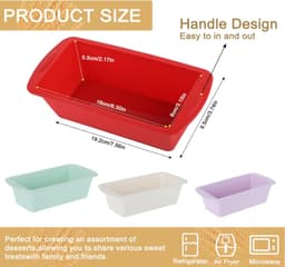 bakvormen, rechthoekig, 20 x 9,5 x 5,5 cm, perfect accessoire voor het bakken, geschikt voor airfryer, brood, cake en toastbrood — thumbnail 4