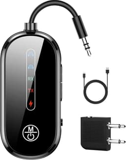 Bluetooth Receiver - 2-in-1 transceiver - Bluetooth 5.4 Zender en Ontvanger - 2-in-1 Audio Adapter - Bluetooth Transceiver - 5.4 draadloze vliegtuigadapter - 3,5 mm AUX - Geschikt voor TV, Laptop, Auto, Tablet & Vliegtuig — thumbnail 1