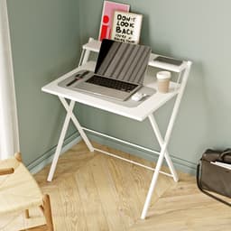 Zeo Wood® - Bureau Inklapbaar - Computertafel - Bureau Wit - Game Bureau - Laptoptafel — thumbnail 1