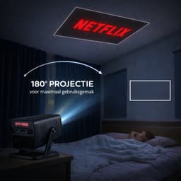 STOBE® Mini Cinema - Draagbare Mini beamer - Alles in één TV beamer - Mini projector geschikt voor smartphone Iphone en Andoid - 4K support - Ultra HD - WIFI - Bluetooth — thumbnail 2