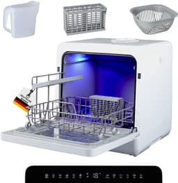Sommertal SP9 Mini-vaatwasser | Tafelvaatwasser voor 1 tot 5 personen | borden tot 28 cm | 10+1 functies | Kleine compacte vaatwasser | vrijstaand, led, touch, 5 l waterreservoir & vaste aansluiting [energieklasse D] — thumbnail 1