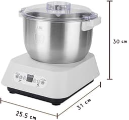 Aurixi® Deegmachine - Elektrische Deegmixer - Keukenmixer - 5L - Mengen en Rijzen- Wit - 31 cm x 26 cm x 30 cm — thumbnail 2