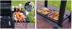 Aafinity Houtskoolbarbecue met Deksel - Buitenbarbecue met Verstelbare Houtskoolbak, Zijtafel, Thermometer en Waterdichte Hoes — thumbnail 3