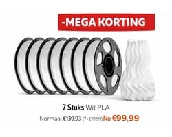 ANYCUBIC PLA Basic filament - Gestructureerd WIT 1 kg - 7 Stuks = 7KG