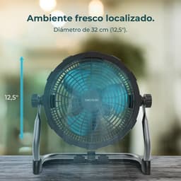 Industriële Vloerventilator - Krachtige Ventilator - Luchtcirculatie Binnen - 9 Snelheden Accu - 25.4 cm Diameter - Wit — thumbnail 5