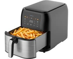 Inventum GF801HLDB Airfryer XXL - 8L - 7 programma's - 80-200 °C - Tot 6 personen - Zwart/RVS — afbeelding 1
