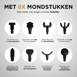 MusclePro Prime - 12V massage gun - inclusief koffer- professioneel massage apparaat - massage pistool - spier massage - sport massage - 8 mondstukken - 99 snelheden - zwart - krachtig en draadloos — thumbnail 5