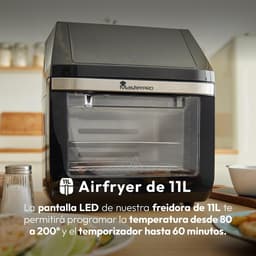 Airfryer – Heteluchtfriteuse – Airfryer Oven – Vetarm Koken – Digitale Touchscreen – 11L Inhoud – 1800W Vermogen – Temperatuur Instelbaar 80-200°C — thumbnail 7
