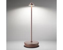 Draadloze tafellampen, oplaadbaar, op batterijen werkend, LED-bureaulamp voor buiten, waterdicht, draagbaar, dimbaar, nachtlampje voor op het terras, restaurant, dineren, thuis, bruin