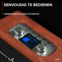 Retro radio - Audizio Tune60 - DAB radio met Bluetooth - Vintage look - DAB+ en FM - Kersen houtlook — thumbnail 4