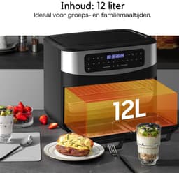 House of Balance Dubbele Airfryer XXL 12L - Airfryer Dubbel met Kijkvensters - Airfryer Oven incl Accessoires - Airfryers - 10 Programma's - Touchscreen — thumbnail 4