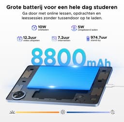 POCKAM P11 Tablet - 48GB RAM+128GB ROM/TF 2TB - Android 16 - 11 inch tablet 90Hz - T7250 - 8800mAh - 13MP+5MP - Gemini AI - Widevine L1 - Face ID - 5G WIFI - Dubbele luidsprekers - Pen, toetsenbord, muis - Grijs — thumbnail 9
