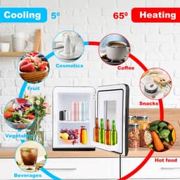 Mini koelkast - 15L Minibar - Koel & warm - AC/DC 230V/12V - Draagbare Mini Autokoelkast - Voor Auto, Kantoor, Camping & Thuis Eten, Drinken - Zwarte — thumbnail 7