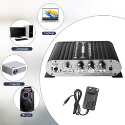 Mini Hifi Audio Versterker 2.1 Kanaals met Bluetooth en Subwoofer Uitgang Klasse D — thumbnail 3