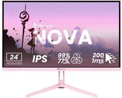 24 inch monitor - Full HD scherm - Snelle beelden - IPS paneel - 24 inch - roze