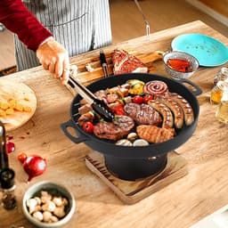 Draagbare Mini Grill - Tafel BBQ - Compact Grillen - Rookvrij Ontwerp - 844 Gram - Zwart — thumbnail 5