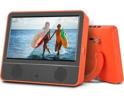 Draagbare Mini TV - Kleine Televisie - Kamperen Caravan - ATSC Digitale Tuner - 7 Inch IPS - Oranje