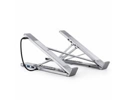 Laptopstandaard met USB-C Hub 8-in-1 – Docking Station – HDMI 4K – Aluminium – Geschikt tot 17 inch-Lichtgewicht & Draagbaar