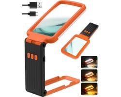 Oplaadbaar 6x Vergrootglas met Licht en Standaard - Dimbare LED voor Lezen