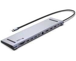 USB-C Dockingstation 12-in-1 met Dual 4K 60Hz, 100W PD en Gigabit Ethernet