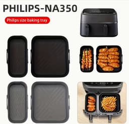 2-Pack Anti-aanbak Siliconen Bakplaat voor Philips NA350-3000 | Makkelijk Schoon te Maken, Geschikt voor Airfryers, Ovens en Magnetrons — thumbnail 4