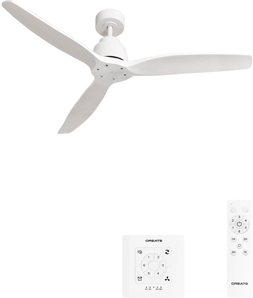 CREATE - Stille plafondventilator van 40 W met technische ABS-bladen, verkrijgbaar in verschillende maten - M - Geen licht - Controller voor wandmontage - WIND STYLANCE — afbeelding 1