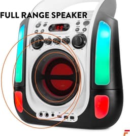 Karaoke Set met 2 Microfoons en LED Lichteffecten - Fenton SBS30W - Karaoke CD+G Speler met Bluetooth — thumbnail 3