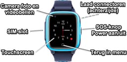 GPSHorlogeKids - GPS horloge kind – smartwatch kinderen – WhatsApp – 4G videobellen – spatwaterdicht – GPS tracker – SOS alarm – incl. simkaart en online installatie hulp – Fox Blauw — thumbnail 2